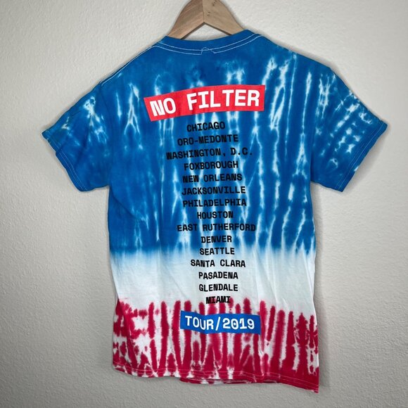 Rolling Stones Unisex No Filter Tie-Dye Tour 2019 T-Shirt Small Blue Red - Picture 6 of 8